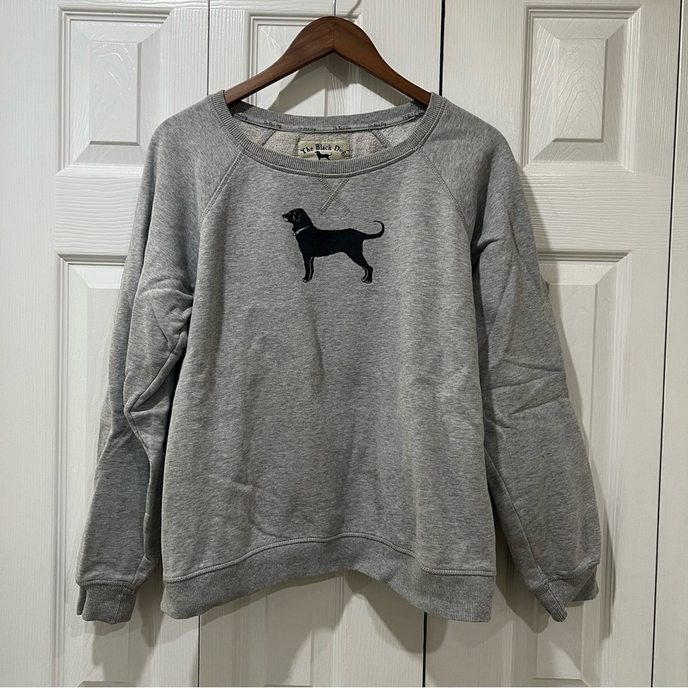 The Black Dog Heather Gray Sweatshirt with Black Design